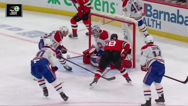 Ondrej Palat scores a goal against the Montréal Canadiens
