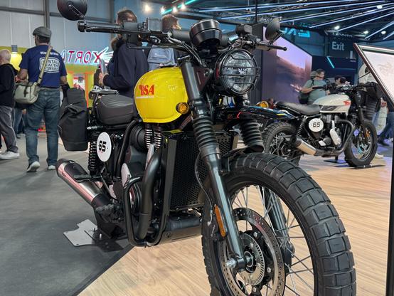 Yellow BSA motorcycle