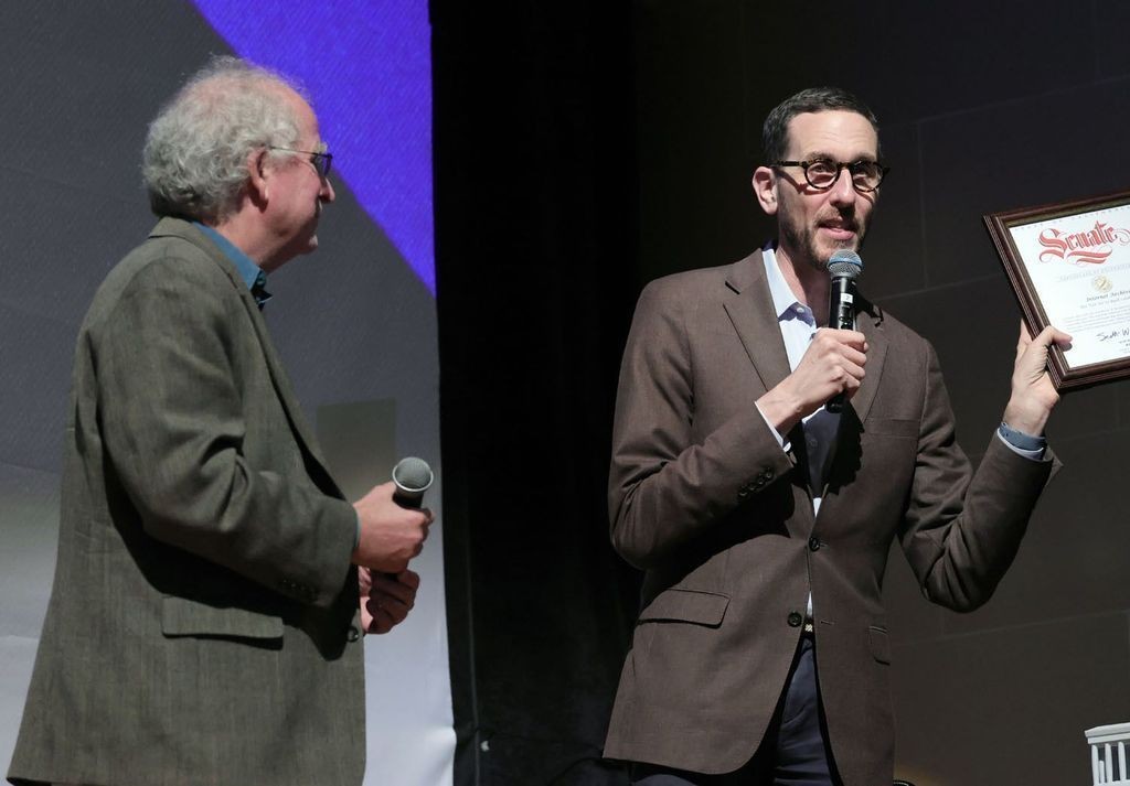 Brewster Kahle (left) with California State Senator Scott Wiener (right), October 22, 2025.