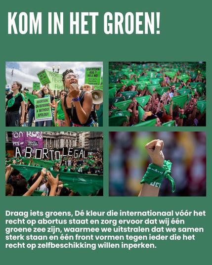 Kom in het groen! De internationale kleur van voor abortus