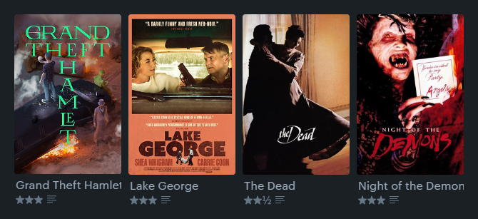 Letterboxd Last Four Watched