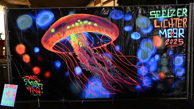 Neonfarbenes Bild einer Qualle
