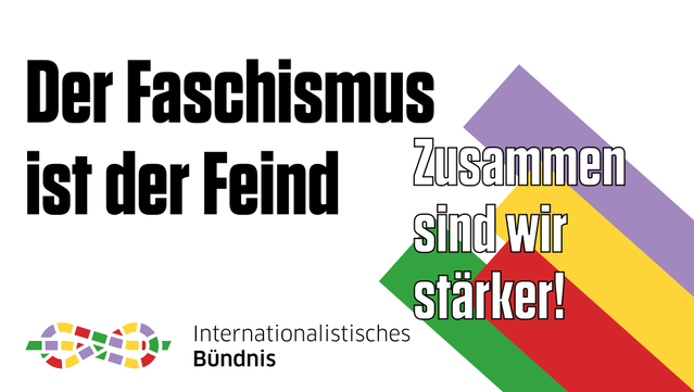 Titelgrafik der Resolution des InterBündnis-Rats vom 19. Oktober 2025, dass den Faschismus als Feind des Fortschritts angreift.