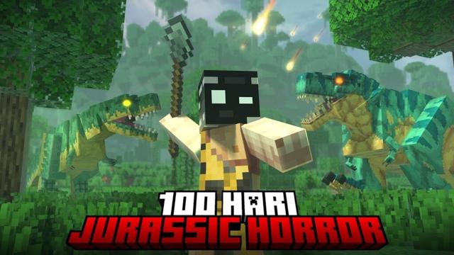 100 Hari Minecraft Horror Jurassic World