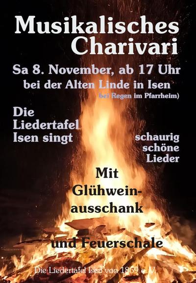 Musikalisches Charivari, Bild mit Feuer im Dunkeln