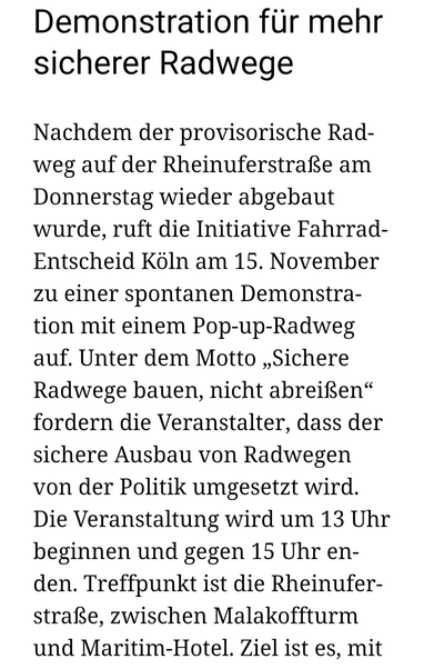 Ausschnitt aus dem Artikel im KStA. Inhalt ähnlich wie im Toot.