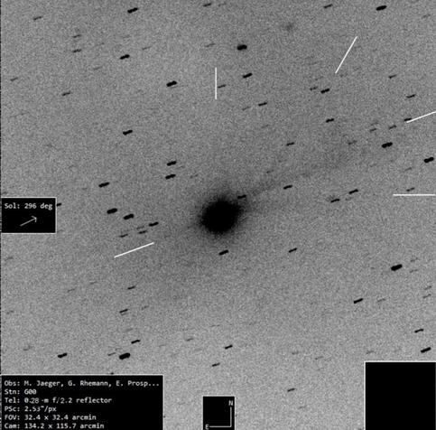 “3I/ATLAS showed a complex tail structure early this morning (2025 nov. 8 4.10 UT)”

source https://x.com/Komet123Jager/status/1987070482793853389