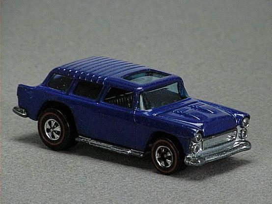 Released in 1973, Plum Alive '55 of 1973 Hot Wheels with Redline wheels. Notes: Hood lifts up. Packaging: 1973 Blister. Metal Body, Metal Base. Made in Hong Kong. Scarcity: 9/10