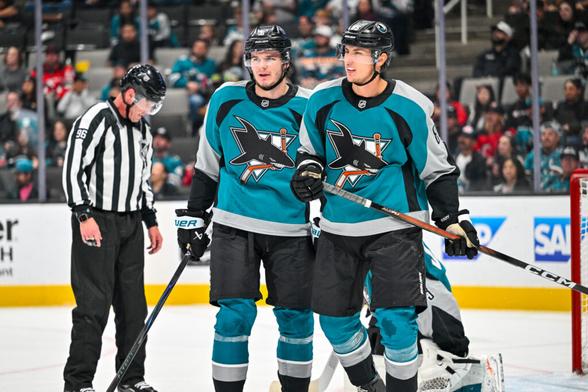 San Jose Sharks defensemen Sam Dickinson & Shakir Mukhamadullin