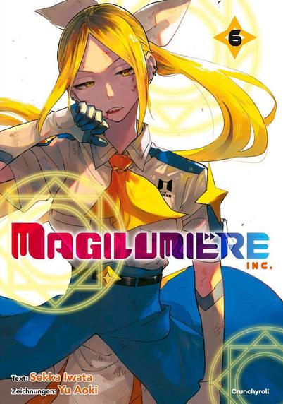 Cover zu Band 6 von Magilumiere Inc.
Dargestellt ist Hitomi in ihrer Uniform als Magical Girl.