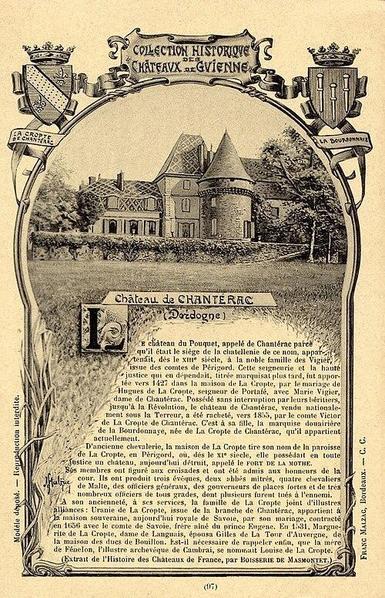 Château de Chanterac à #Chantérac (#Dordogne) Le château devait autrefois être constitué par deux tours rondes encadrant un corps de logis. Il fut sans doute modifié lors de l'ajout du pavillon et de l'aile plu...
Suite 👉 https://monumentum.fr/monument-historique/pa00082476/chanterac-chateau-de-chanterac
#Patrimoine #MonumentHistorique
Photo CC-BY-SA 4.0 : Picasa