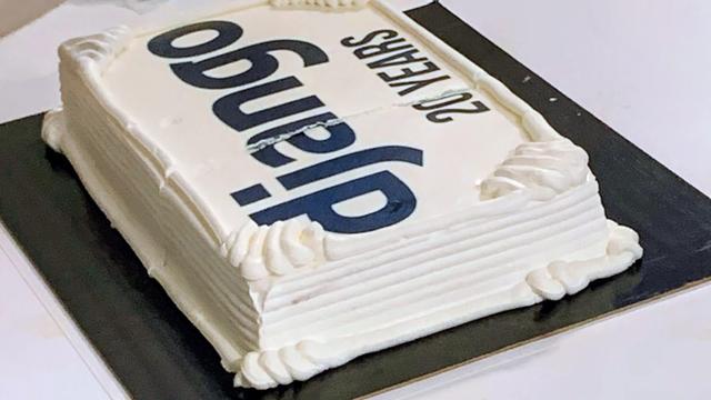 Birthday cake with the Django logo