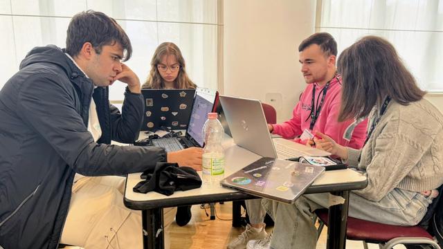 Young students working on the workshop