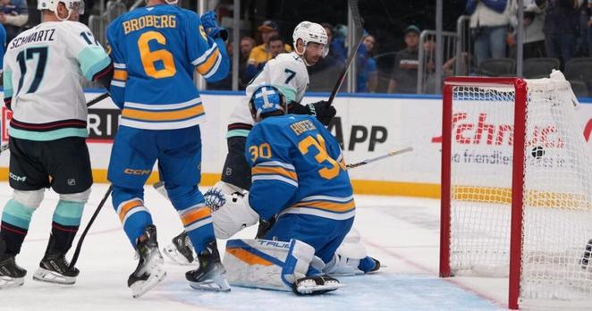 Blues stunned by late goal, goaltender interference ruling during OT loss to Kraken - STLtoday.com