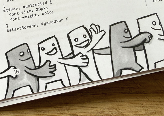 Close up of DOCTYPE magazine showing conga dancers