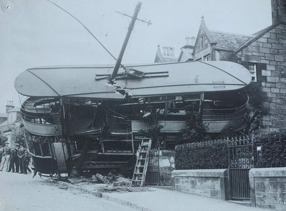 No.349 in the garden of 42 Liberton Brae after the accident of June 1st 1929. © Edinburgh City Libraries