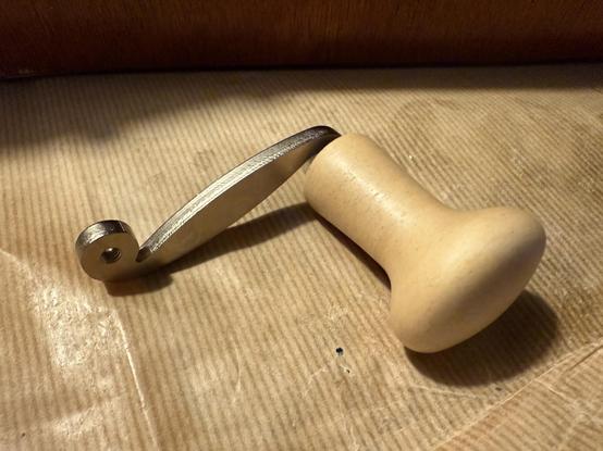 Photo of the polished and assembled crank handle.