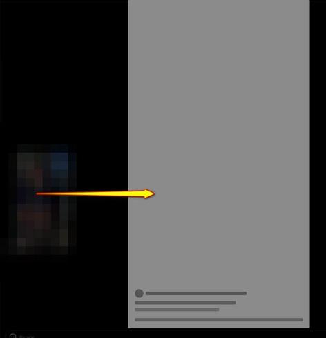 Instagram post, clicked brings up the gray box, and then goes to chit.