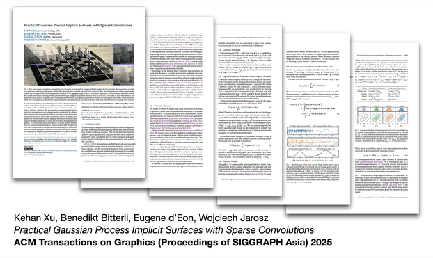 A stack of the first 5 pages from the SIGGRAPH Asia 2025 paper.