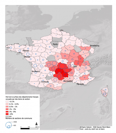 Carte: Sections de commune en France métropolitaine.