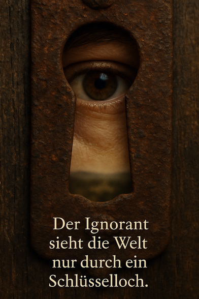 Zitat:
Der Ignorant sieht die Welt nur durch ein Schlüsselloch.