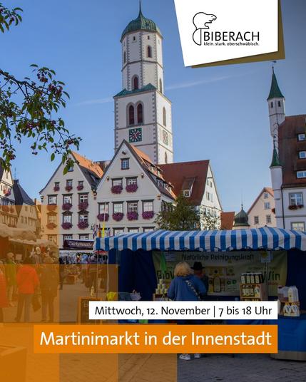 Mittwoch, 12. November, 7 bis 18 Uhr: Martinimarkt in der Innenstadt