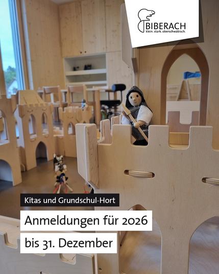 Kitas und Grundschul-Hort: Anmeldungen für 2026 bis 31. Dezember.