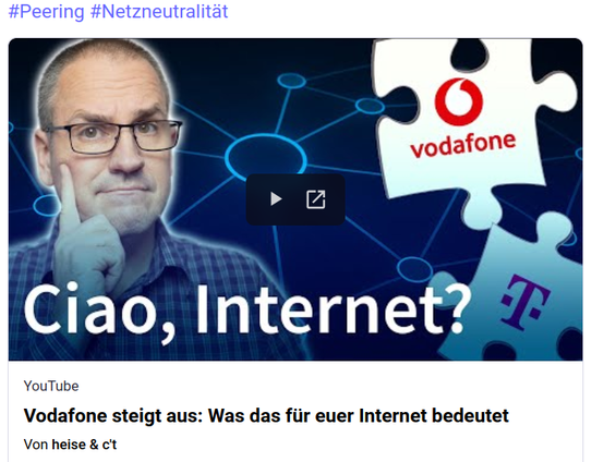 screenshot
Vodafone steigt aus: Was das für euer Internet bedeutet
Von heise & c't