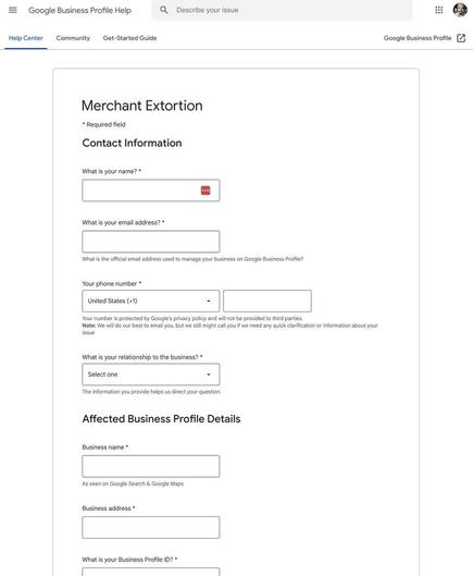 Google's new negative review extortion scam form does seem to work