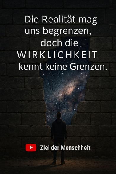 Zitat:
"Die Realität mag uns begrenzen, doch die Wirklichkeit kennt keine Grenzen."