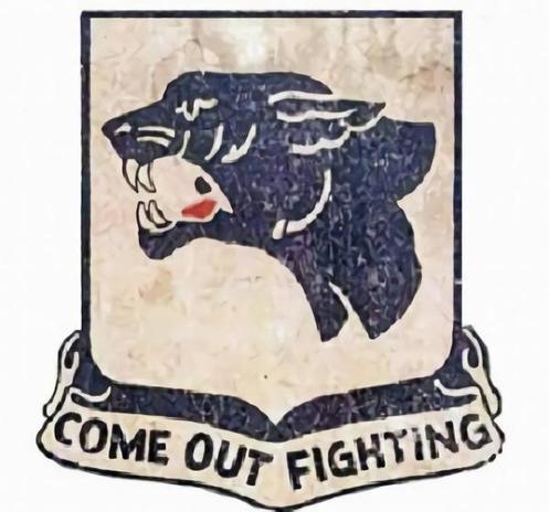 Logo of the 761st Tank Battalion: a Black Panther head with the banner "Come out fighting" below it.