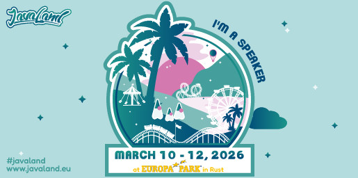 Banner von JavaLand, vom 10-12.03.2026 im Europapark Rust