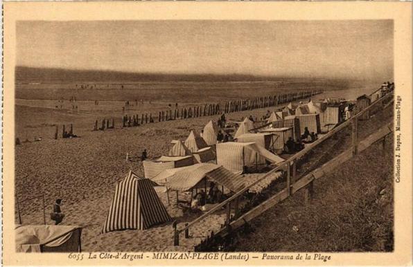 Mimizan les Bains Panorama de la Plage à #Mimizan (#Landes) #CartePostaleAncienne 👉 https://cartorum.fr/carte-postale/720260/mimizan-mimizan-les-bains-panorama-de-la-plage