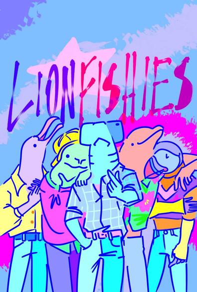 An albatross, leopard seal, hammerhead, dolphin, puffin as the infamous k-pop boy band Saja Boys.