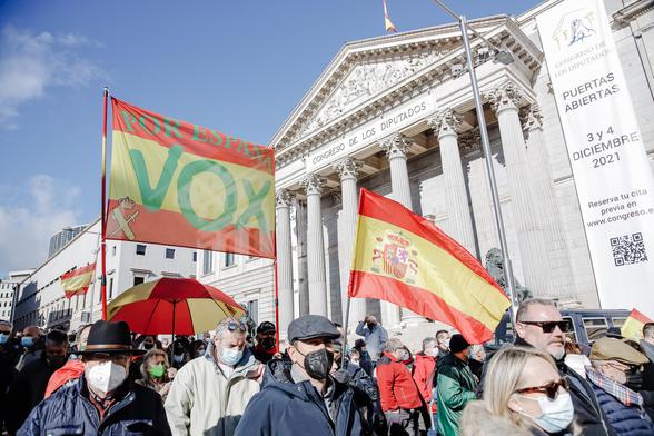 Manifestantes en una protesta frente al Congreso bajo el lema "No a la inseguridad ciudadana", en noviembre de 2021.