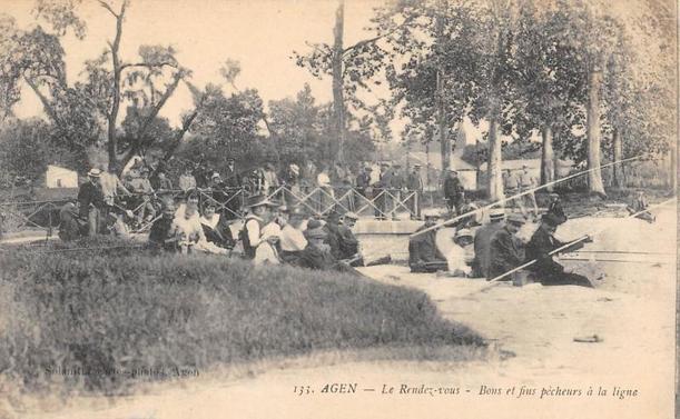 Agen - Le Rendez Vous - Bons Et Fins Pecheurs A La Ligne - cpa rare à #Agen (#LotEtGaronne)  #CartePostaleAncienne 👉 https://cartorum.fr/carte-postale/933054/agen-agen-le-rendez-vous-bons-et-fins-pecheurs-a-la-ligne-cpa-rare