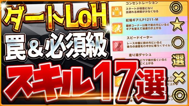 【ウマ娘】ダートLoH"必須スキル＆取ってはいけない罠スキル"17選‼最新版の温泉シナリオスキルや優先しておきたい速度、加速、継承、採用優先度を全て詳しく解説！逃先/育成【盛岡1600ｍ攻略解説】