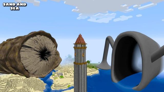 SURVIVING FROM DUNE SANDWORM AND SEA EATER in Minecraft - Gameplay - Coffin Meme