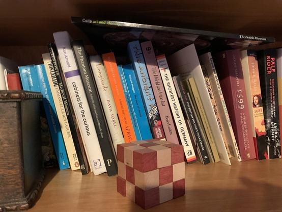 Books in a bookshelf