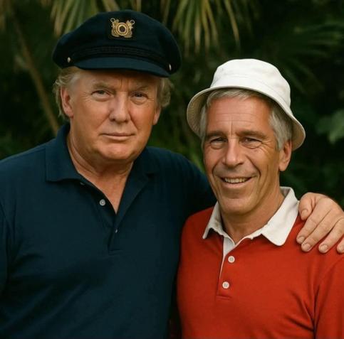 Donald J Puppyfucker as The Skipper, and Jeffrey Epstein as Gilligan, in Pedophile's Island.