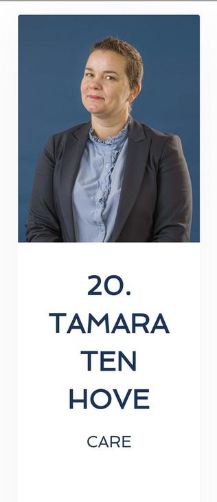 PVV kamerlid Tamara ten Hove met haar portefeuille: care