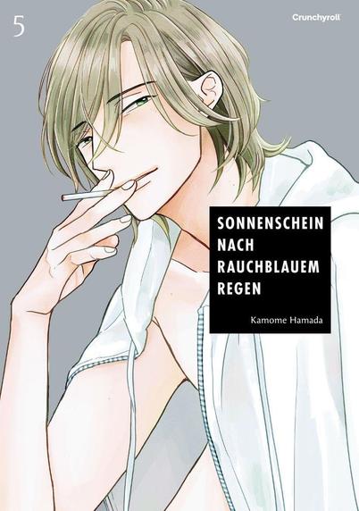 Cover zu Band 5 von Sonnenschein nach rauchblauem Regen.
Dargestelt ist Sakutaro mit einer Zigarette in der Hand.
