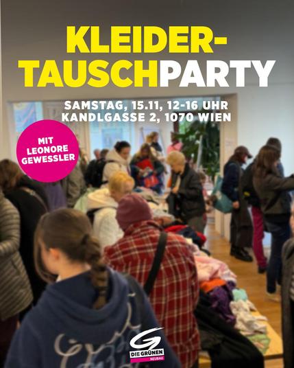Flyer Kleidertauschparty mit Leonore Gewessler