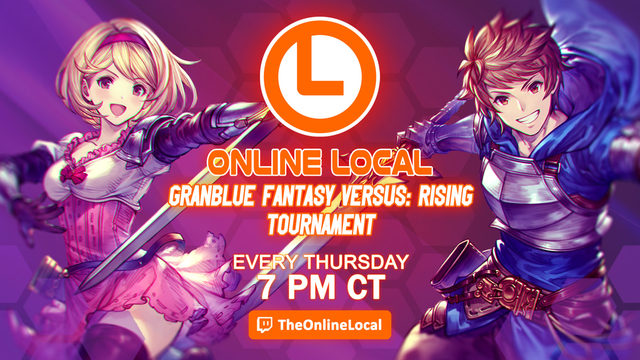 Two characters overlaid with the tournament info.