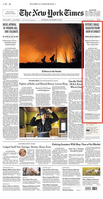 NYT front page.