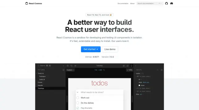 React Cosmos is a developer tool that helps you build reusable React components.