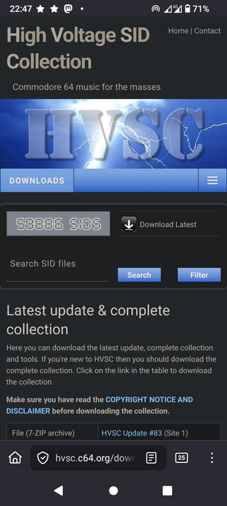 High Voltage SID Collection download page