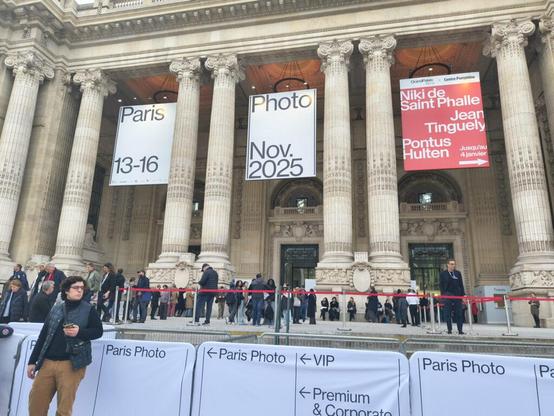Paris Photo venue façade at the Grand Palais.