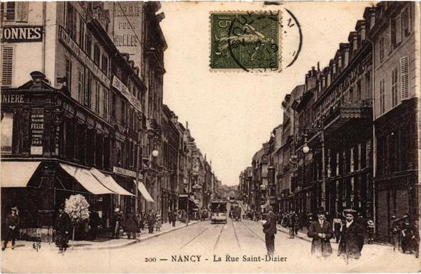 Nancy Rue Saint-Dizier à #Nancy (#MeurtheEtMoselle) #CartePostaleAncienne 👉 https://cartorum.fr/carte-postale/918193/nancy-nancy-rue-saint-dizier
