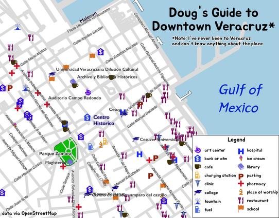 map of downtown Veracruz